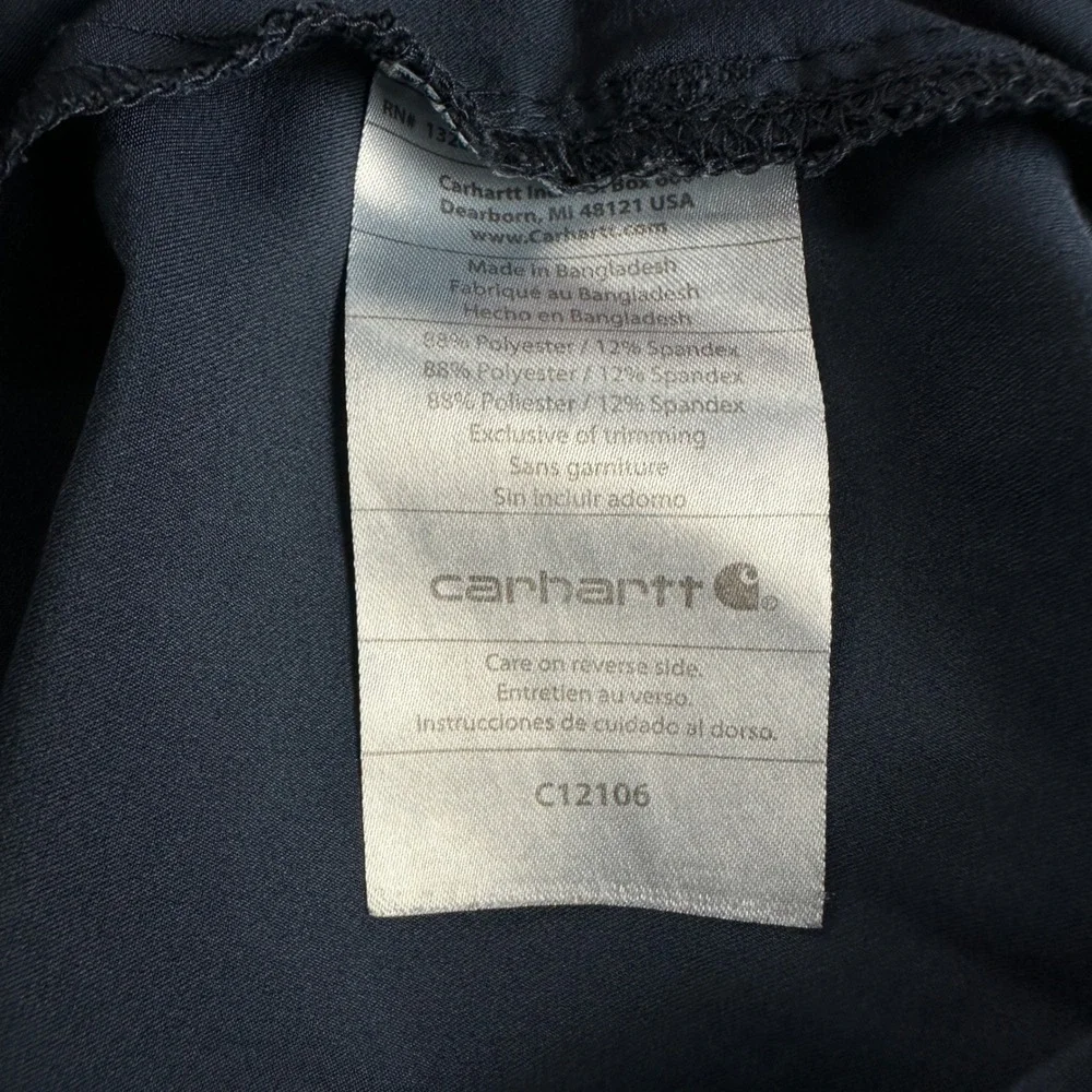 Carhartt Force Modern Fit Scrub Set Navy Blue V-Neck Top Cargo Pants Womens M/L